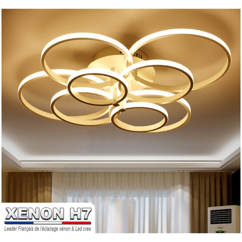 Lustre LED de salon moderne luminaire d'intérieur éclairage plafond 8 tetes
