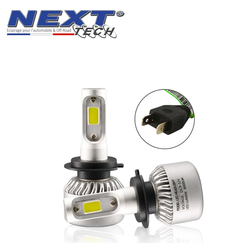 Ampoule LED moto ventilée H7 75W blanc - Next-Tech®