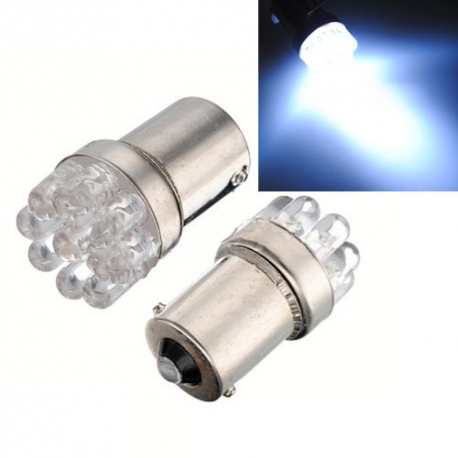 Ampoules P21W BA15S 1156 T25 à 9 LED Blanc - Vendus par paire